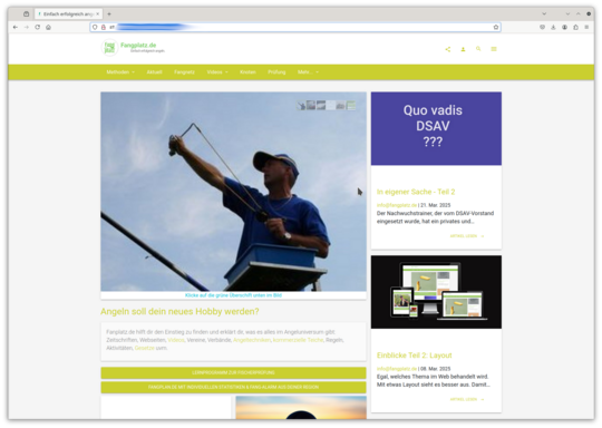 Neues Fangplatz.de Layout,